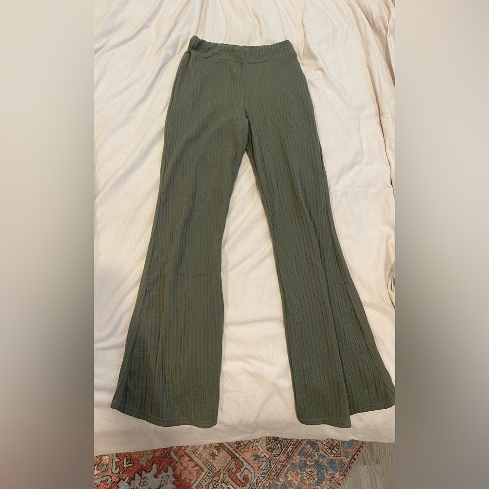 Nastygal green flare pants